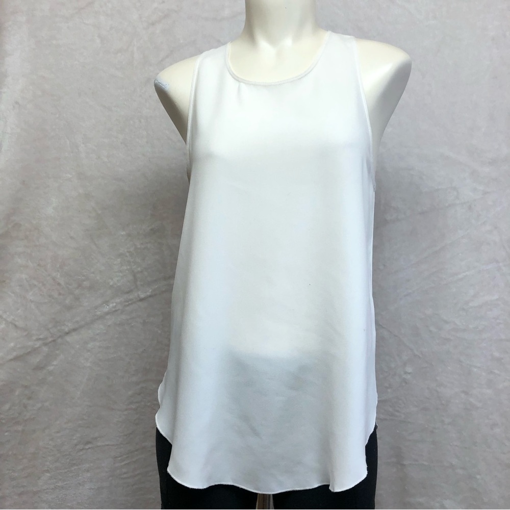 ARITZIA Wilfred Sèvres Off White Sleeveless Blouse Zip Back Size Small